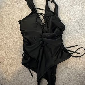Lace up one piece swim suit